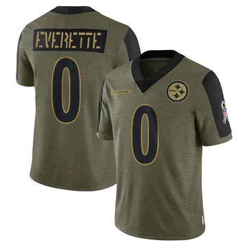 Men's Daylen Everette Pittsburgh Steelers Nike Limited 2021 Salute To Service Jersey - Olive