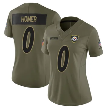 Women's Travis Homer Pittsburgh Steelers Nike Limited 2025 Salute to Service Jersey - Olive