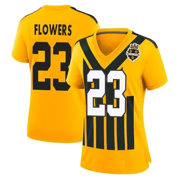 Women's Tre Flowers Pittsburgh Steelers Nike Game Alternate 1933 Throwback Jersey - Gold